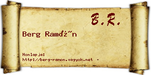 Berg Ramón névjegykártya